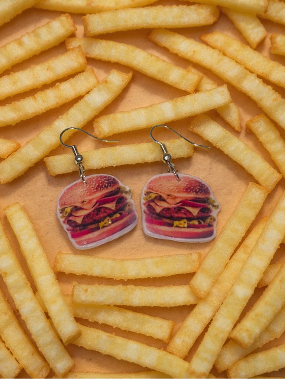 Handmade Cheeseburger Earrings